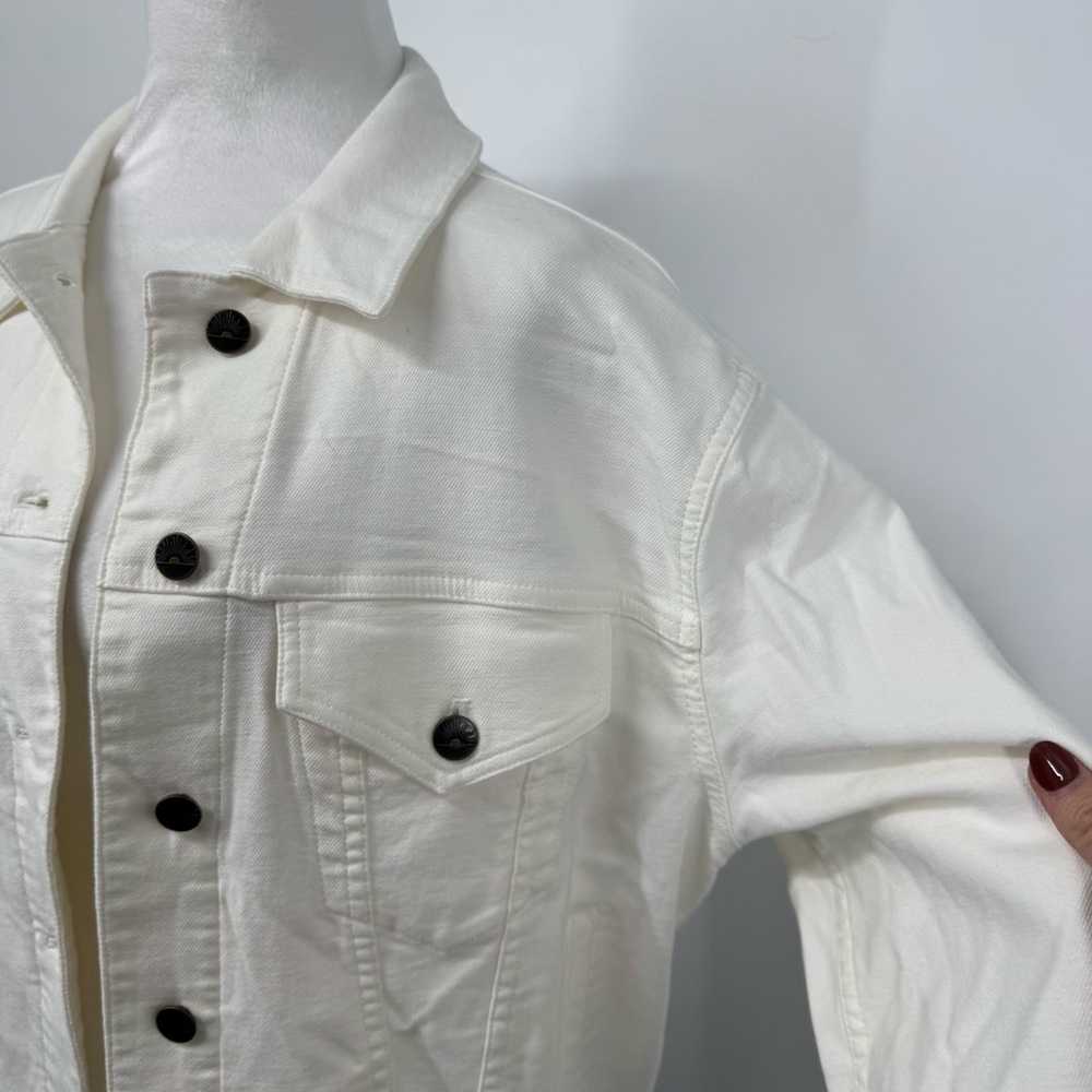 Faherty  Women's White Denim Jacket - Picture 7 of 13